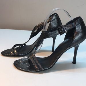 BCBGMaxazria Silver & Black Stilettos Size 8.5